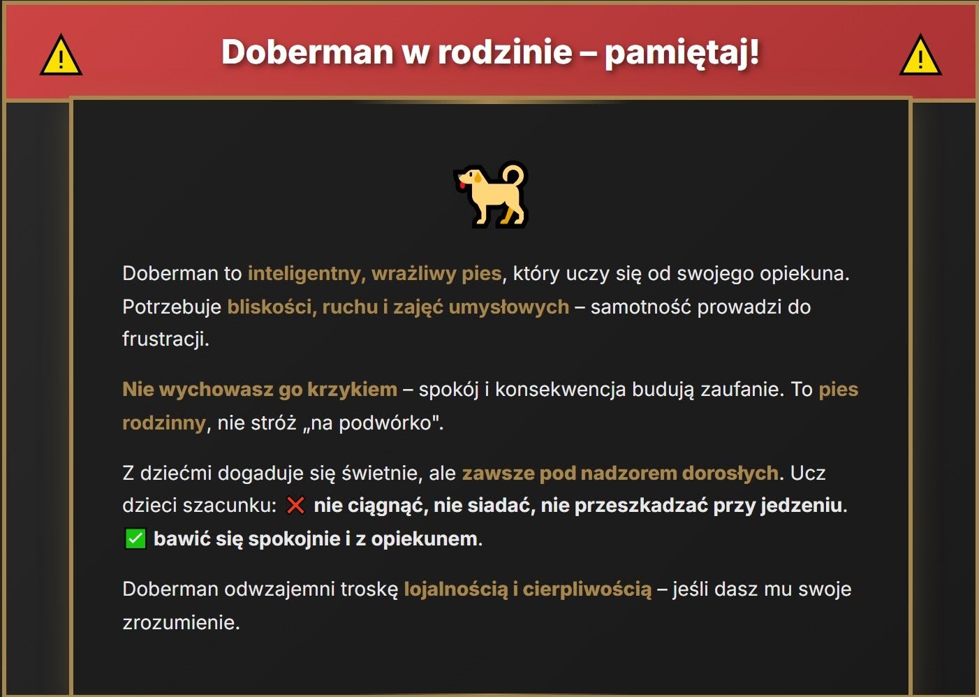 A Doberman in the family—remember!