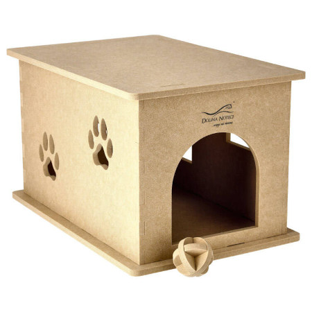 Dolina Noteci Beige Felt Dog House, 32 x 37 x 54 cm
