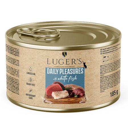 Luger's Daily Pleasures Wet Cat Food with White Fish, 185 g