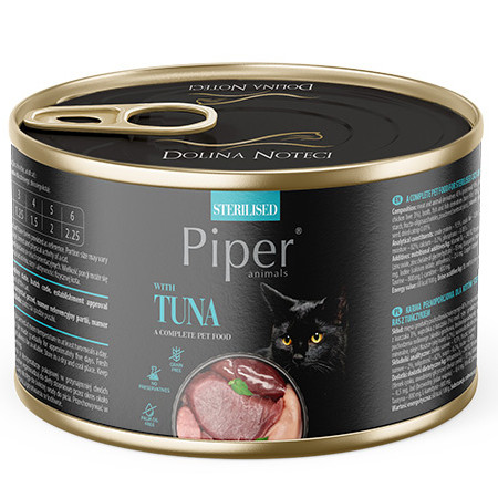 Piper Animals Sterilised Wet Cat Food with Tuna, 185 g
