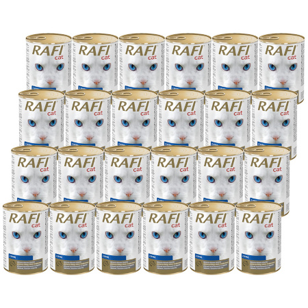 Rafi Cat Wet Cat Food with Fish, 24-Can Set (415 g each)