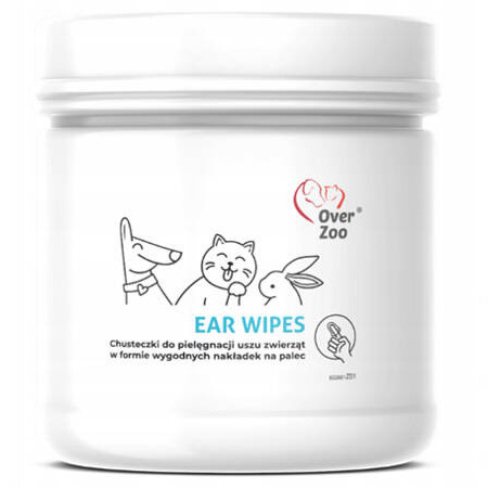 Over Zoo Ear Wipes Ear Care Wipes for Dogs, Cats, and Rodents (50 count)