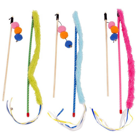 Duvo+ Cat Toy: Cat Fishing Rod with Plush Ball/Tail