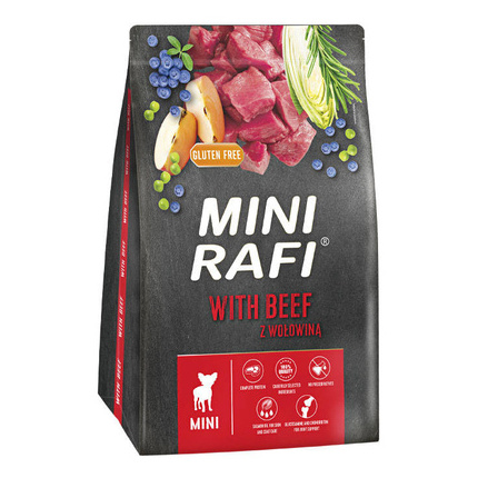 Mini Rafi with Beef – Dry Food for Adult Small Breed Dogs, 3 kg