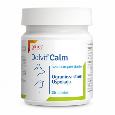 Dolfos Dolvit Calm Calming Supplement for Dogs and Cats, 30 Tablets