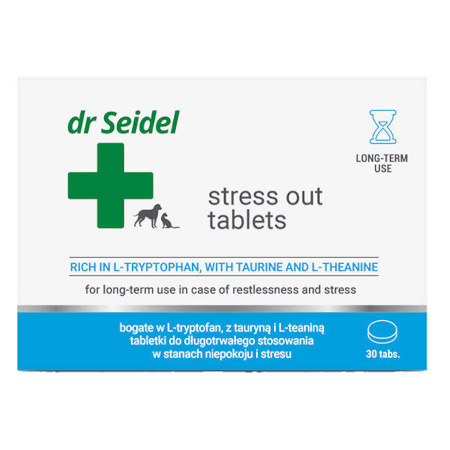 Dr. Seidel Stress Out Tablets: Tablets for long-term use to relieve anxiety and stress in dogs and cats. 30 tablets