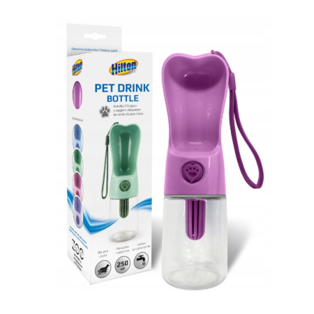 Hilton Water Bottle with Filter and Bowl for Dogs, 250 ml