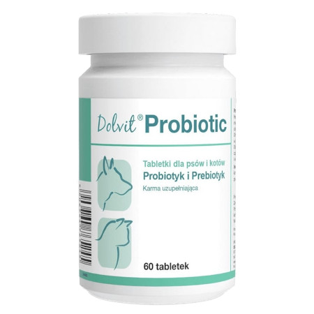 Dolfos Dolvit Probiotic Dietary Supplement for Dogs and Cats, 60 Tablets