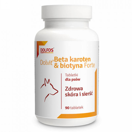 Dolvit Beta-Carotene & Biotin Forte: Healthy Skin and Coat for Dogs, 90 Tablets