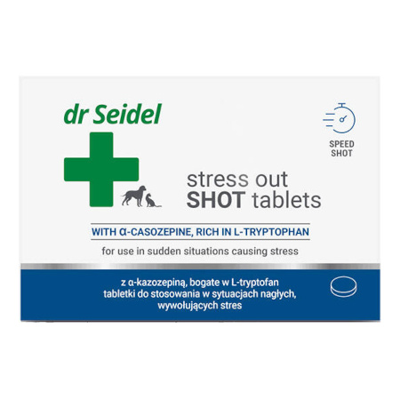 Dr. Seidel Stress Out Shot Tablets: Tablets for use in stressful emergency situations for dogs and cats. 10 tablets