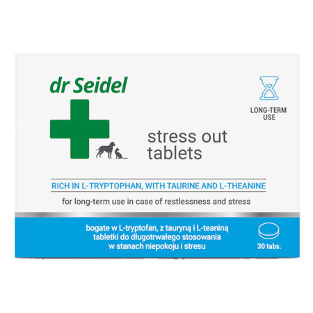 Dr. Seidel Stress Out Tablets: Tablets for long-term use to relieve anxiety and stress in dogs and cats. 30 tablets