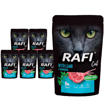 Rafi Cat Adult Wet Food for Spayed/Neutered Cats with Lamb (10 x 100 g pack)