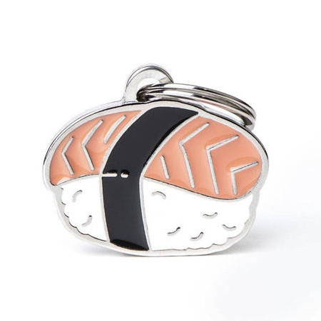 Engraved ID Tag for Dogs and Cats: Sushi Design