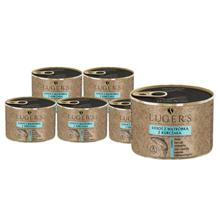 Luger’s Wet Cat Food: Salmon with Chicken Liver, 6-Pack (185 g each)