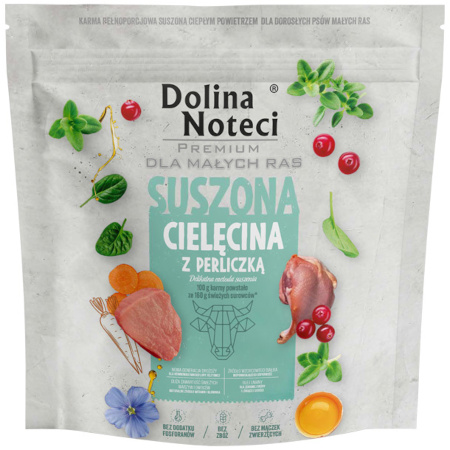 Dolina Noteci Premium Dry Dog Food for Adult Small Breeds – Veal with Guinea Fowl, 1 kg