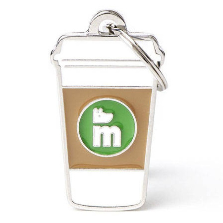 Engraved ID Tag for Dogs and Cats: Coffee Design