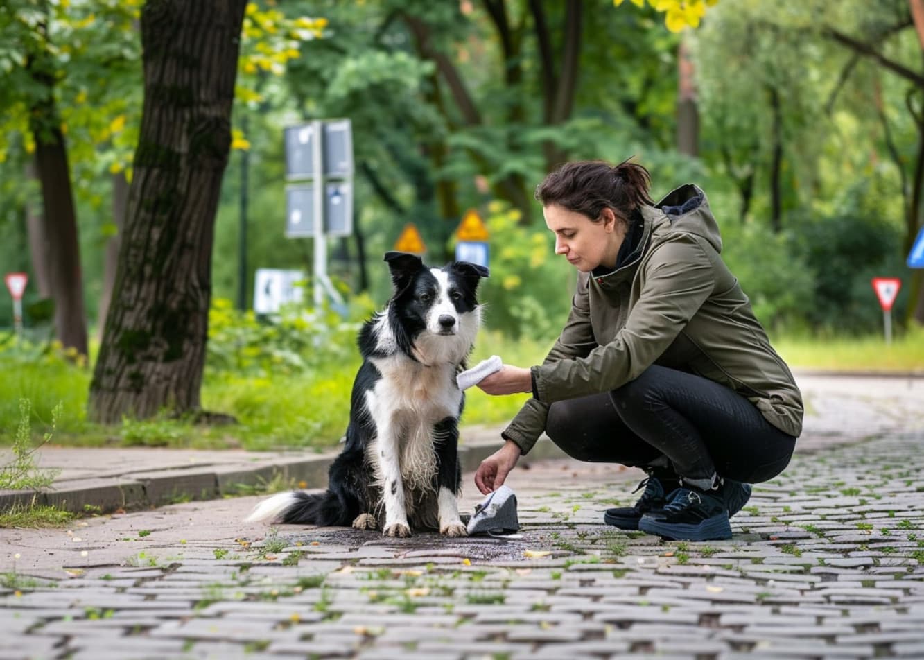How to wash your dog's paws after a walk?