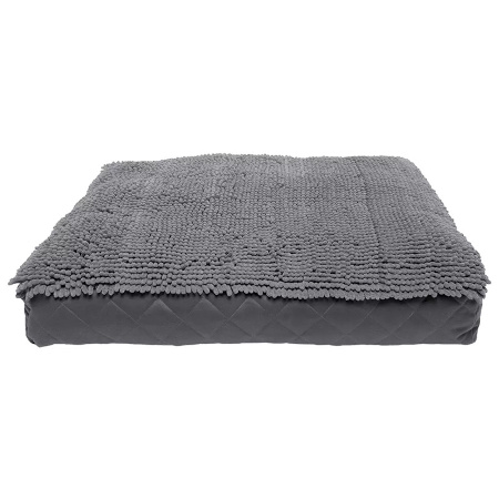 Dirty Dog Rectangular Dog Bed, XL Cushion, 91 x 121 cm, Gray