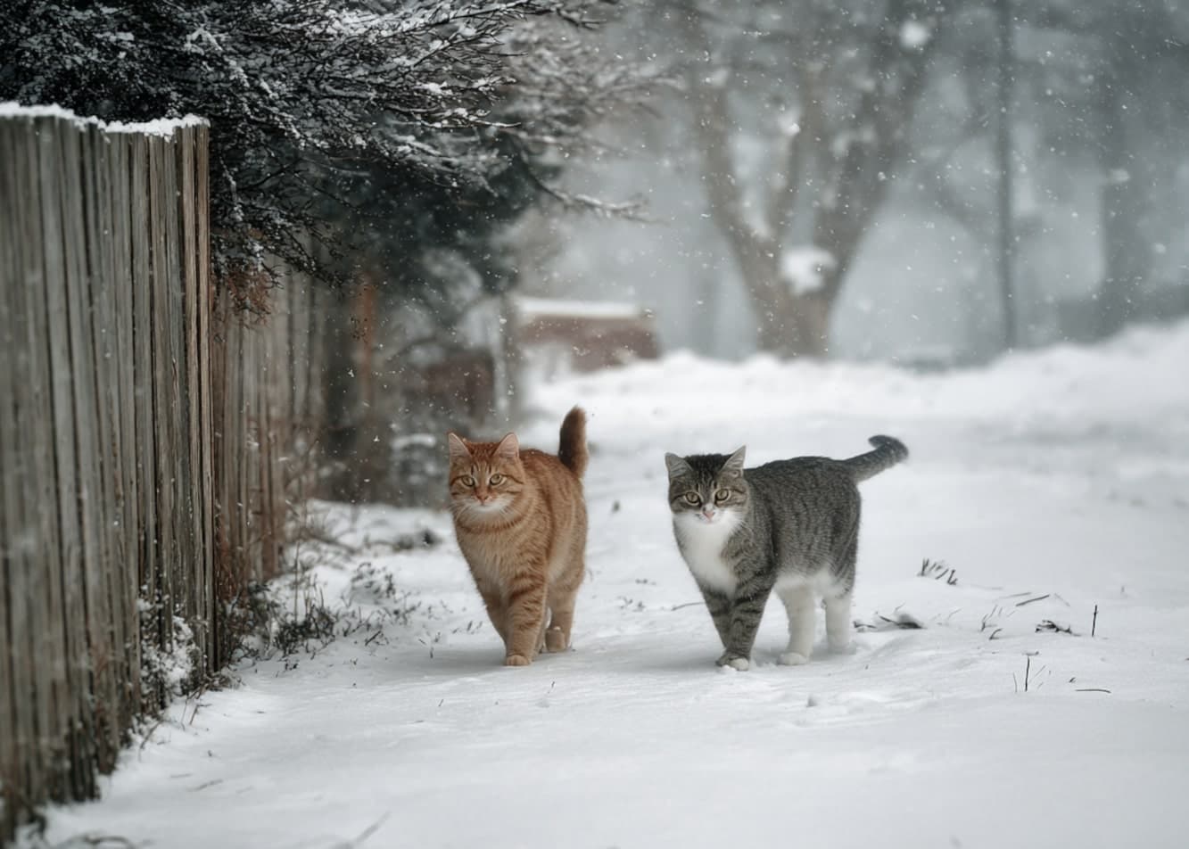 What should you feed stray cats, and how can you help them survive the winter?
