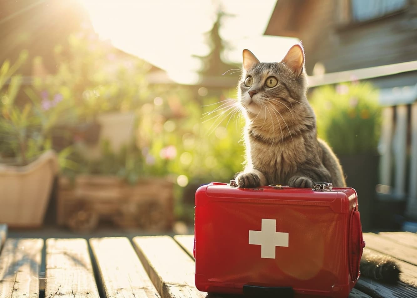 How do you put together a first-aid kit for your cat?