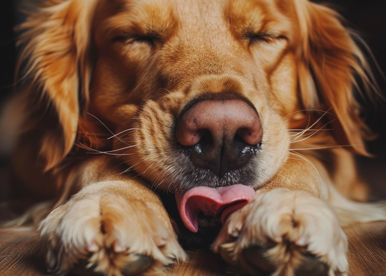 Why does a dog lick its paws?? Causes and solutions to the problem