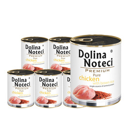 Dolina Noteci Premium Pure Wet Dog Food for Dogs with Allergies—Chicken and Rice Formula, 6-Pack (800 g each)
