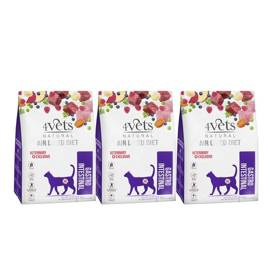 4Vets Natural Gastro Intestinal Dry Cat Food for Cats with Digestive Issues, 3 x 1 kg