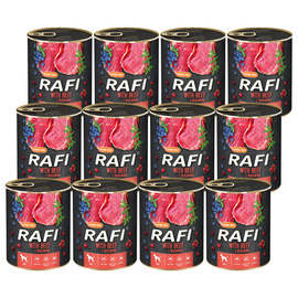 Rafi Wet Dog Food with Beef, 12-Pack (800 g each)