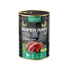 Super Rafi Cat Wet Food for Spayed or Neutered Cats with Goose and Turkey Liver, 400 g