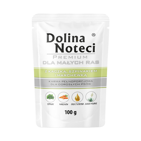 Mokra karma dla psów małych ras Dolina Noteci Premium z królikiem, fasolka i ryżem brązowym puszka 185 g