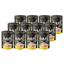 Rafi Cat Adult Wet Cat Food with Chicken, 12 x 400 g Pack