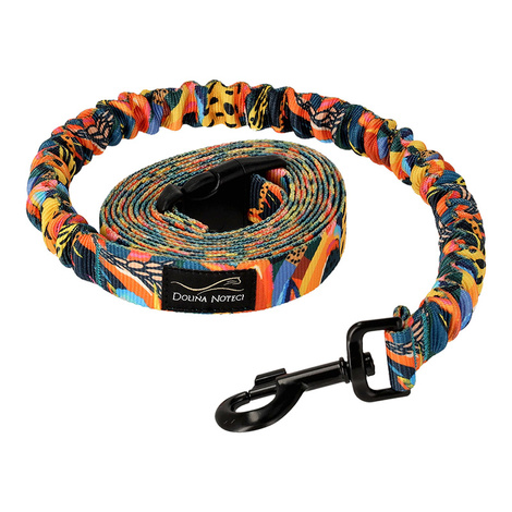 Dolina Noteci Dog Leash with Shock Absorber for Running – Tropical Adventure, 2.5 cm x 2.8 m