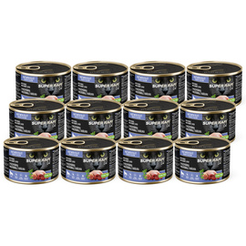 Super Rafi Cat Wet Cat Food with Quail and Rabbit Liver, 12 x 185 g Set