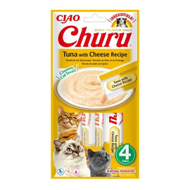 Inaba Churu Creamy Cat Treats, Tuna & Cheese Flavor, 4 x 14 g