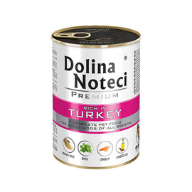 Dolina Noteci Premium Wet Dog Food, Rich in Turkey, 400 g Can