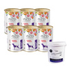 Veterinary wet dog food for dogs with gastric issues: 4Vets Natural Gastro Intestinal 6 x 400 g + Over Zoo Over Gland Support Soft Chews for Dogs 150 g