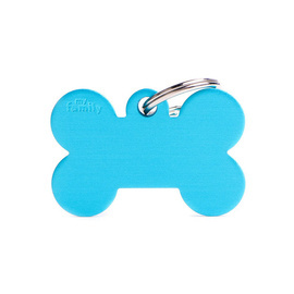Medium Blue Bone-Shaped Engraved ID Tag for Dogs and Cats