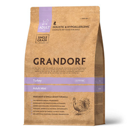 Grandorf Adult Mini Turkey Dry Dog Food for Small Breeds, Turkey, 1 kg