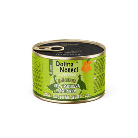 Dolina Noteci Superfood Wet Cat Food with Goose, Guinea Fowl, and Sea Buckthorn: Pâté &amp; Fillet, 185 g