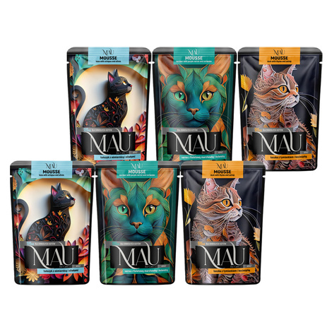 MAU Mus Karma Wet Cat Food, Three-Flavor Mix, 6 x 85 g Set