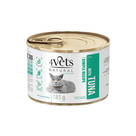 4Vets Natural Wet Cat Food with Tuna, 185 g