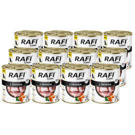 Rafi Classic Wet Dog Food with Poultry, 12 x 800 g Set