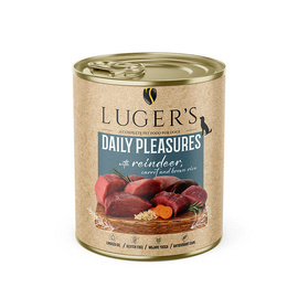 Luger's Daily Pleasures Wet Dog Food with Reindeer, Carrots, and Brown Rice, 800 g
