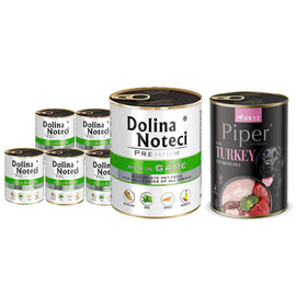 Dolina Noteci Premium Wet Dog Food, Rich in Venison, 6-Pack (800 g each) + Free Piper Animals with Turkey and Broccoli (400 g)