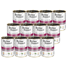 Dolina Noteci s Premium Senior Wet Dog Food, Rich in Veal with Carrots and Thyme, 12 x 400 g Pack