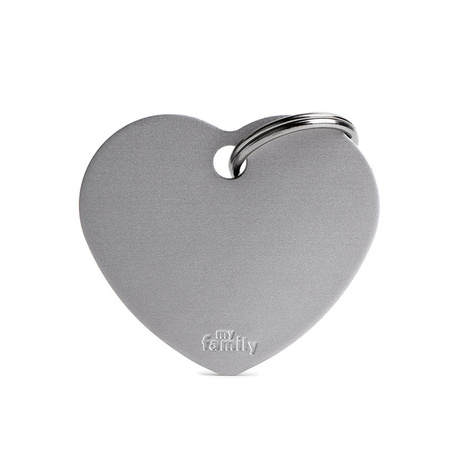 MyFamily Basic Address Tag - Large Gray Heart