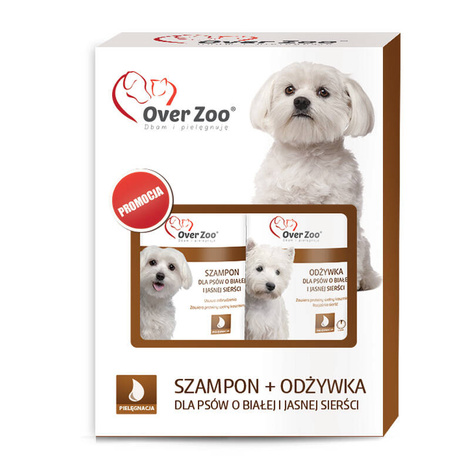 Over Zoo Set for Dogs with White and Light-Colored Coats: Shampoo 250 ml + Conditioner 240 ml