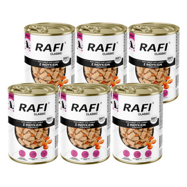 Rafi Classic Wet Dog Food with Turkey and Carrots, 6-Pack (1240 g each)