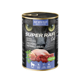 Super Rafi Cat Wet Cat Food with Quail and Rabbit Liver, 400 g
