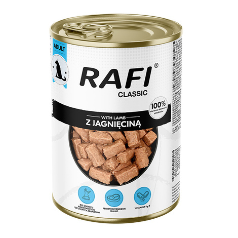 Rafi Classic Wet Dog Food with Lamb, 1240 g